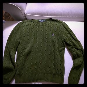 Polo cable knit green sweater